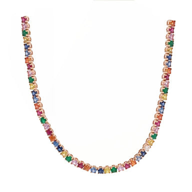 Rainbow Sapphire Tennis Necklace - Armans Fine Jewellery