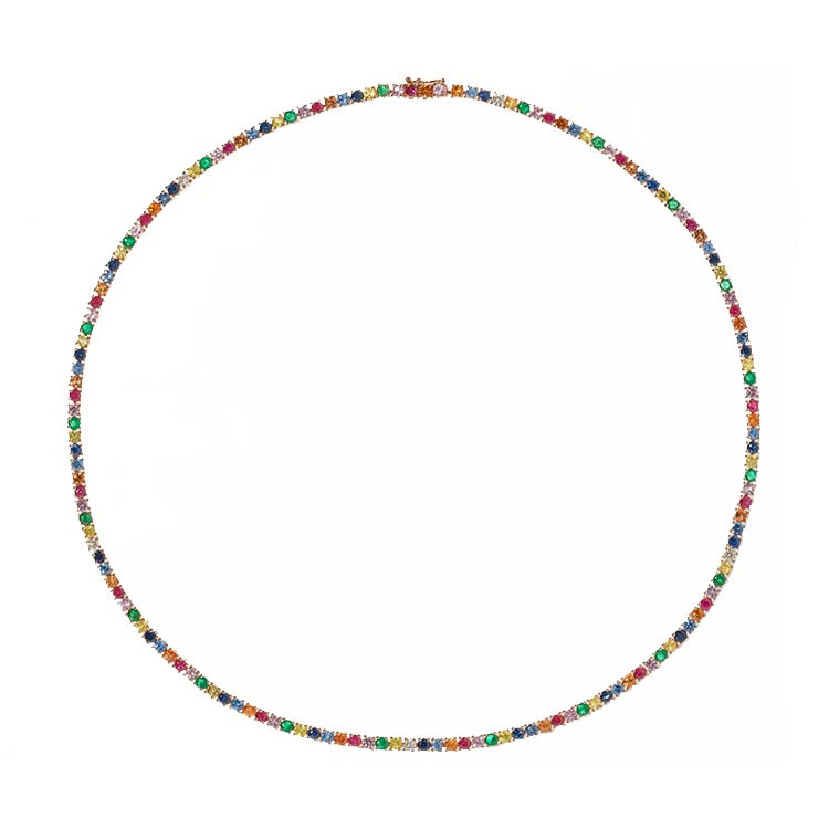 Rainbow Sapphire Tennis Necklace - Armans Fine Jewellery