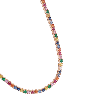 Men's Rainbow Sapphire Tennis Necklace - Armans Fine Jewellery