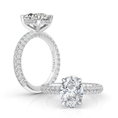 Oval Snow White Engagement Ring - Armans Fine Jewellery