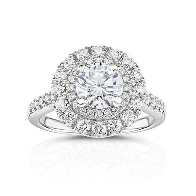 Round Double Halo Engagement Ring - Armans Fine Jewellery