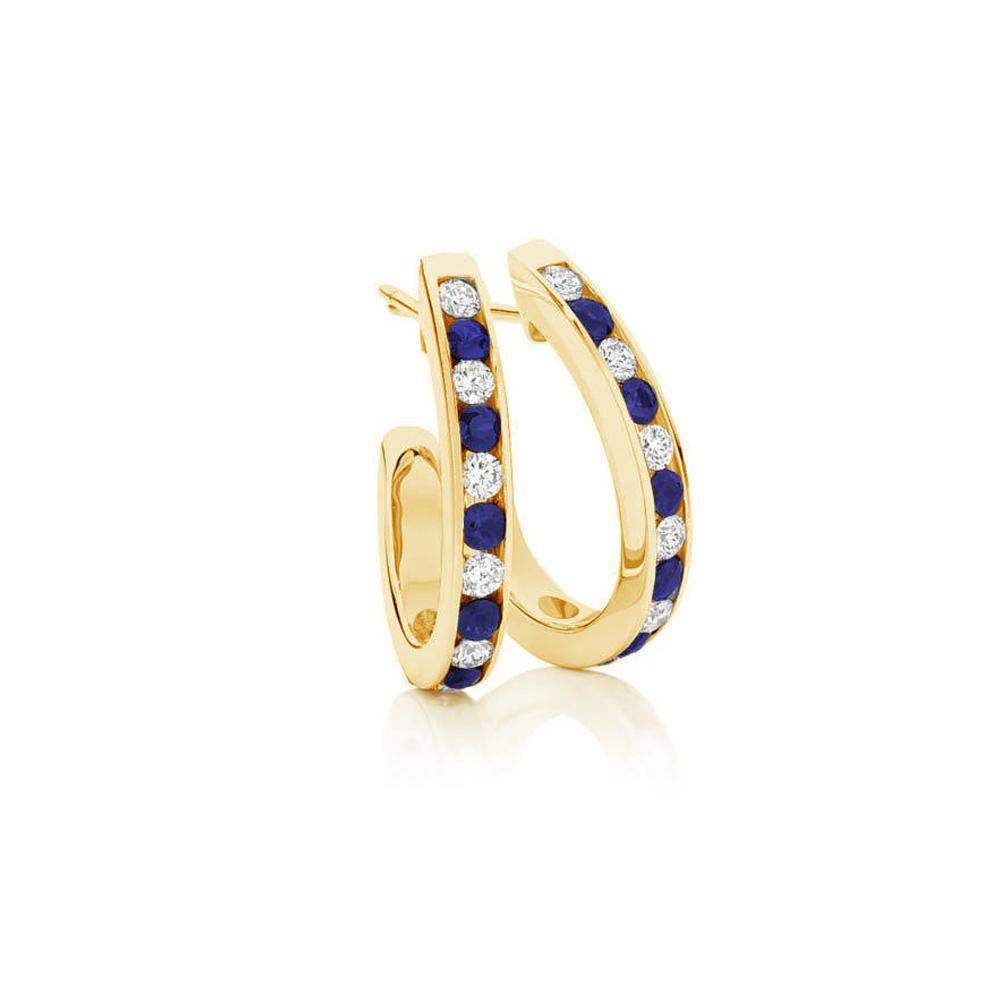 Sapphire Diamond Hoops - Armans Fine Jewellery