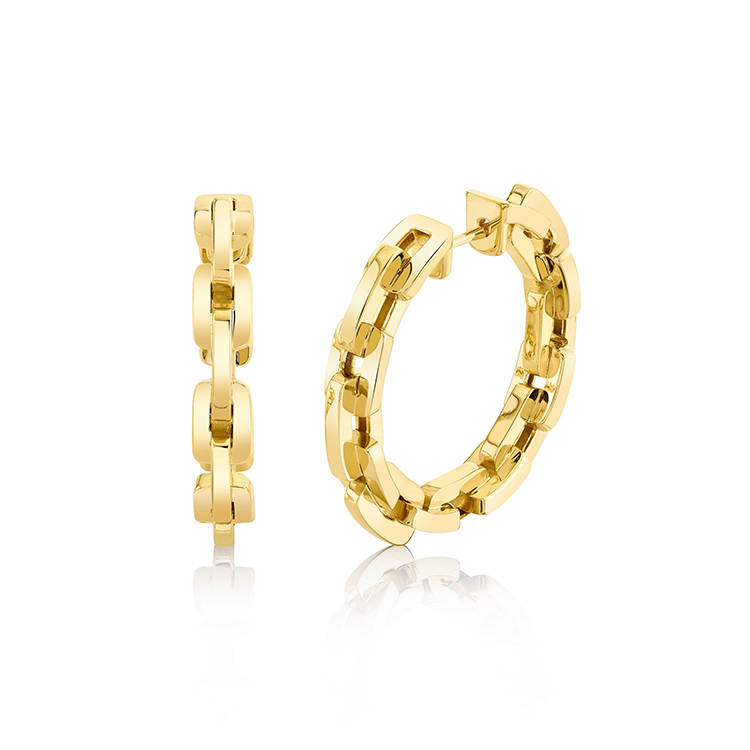 Solid Gold Chain Link Huggies - Armans Fine Jewellery