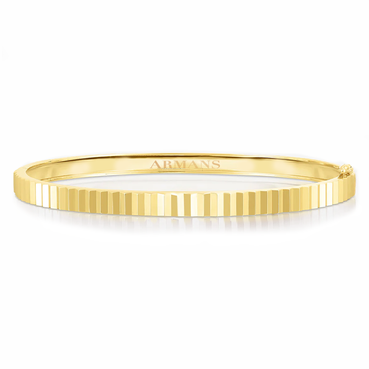 Solid Gold Fluted Bangle - Armans Fine Jewellery