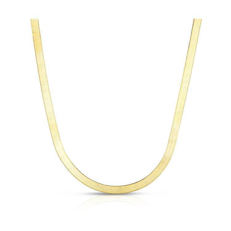4mm Womens Stainless Steel Gold Herringbone Chain Necklace – The Steel Shop