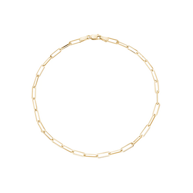 Solid Gold Paper Clip Anklet - Armans Fine Jewellery
