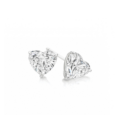 Solitaire Heart Diamond Studs - Armans Fine Jewellery
