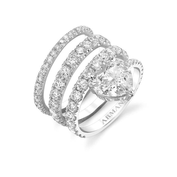 Stacked Spiral Heart Diamond Ring - APPROVAL - Armans Fine Jewellery