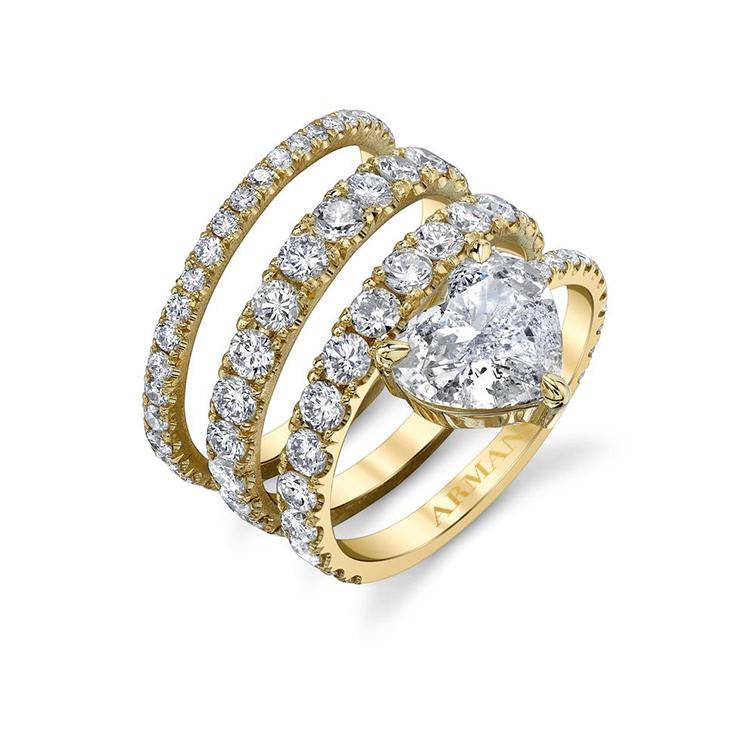 Stacked Spiral Heart Diamond Ring - APPROVAL - Armans Fine Jewellery