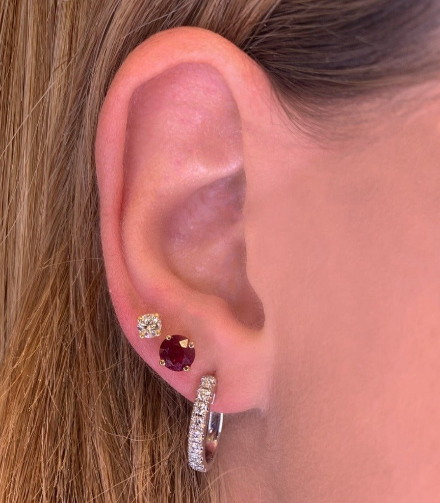 Round Ruby Studs - Armans Fine Jewellery