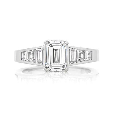 Tapering Emerald Engagement Ring - Armans Fine Jewellery