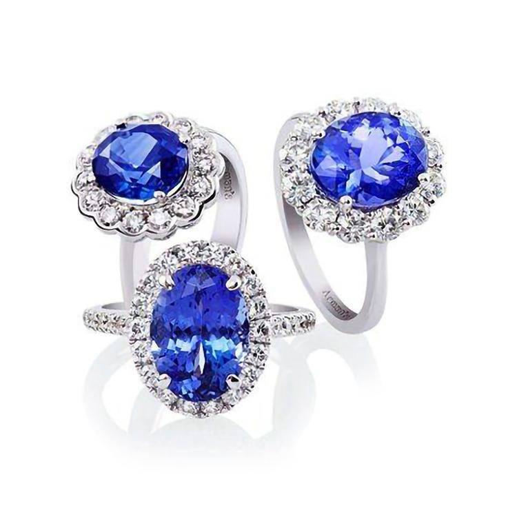 Three Piece Oval Ceylon Sapphire Ring Set Armans Fine Jewellery