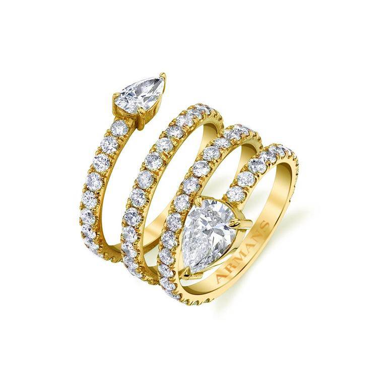 Two Stone Spiral Diamond Ring - Armans Fine Jewellery