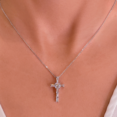Baguette Diamond Cross Necklace - Armans Fine Jewellery