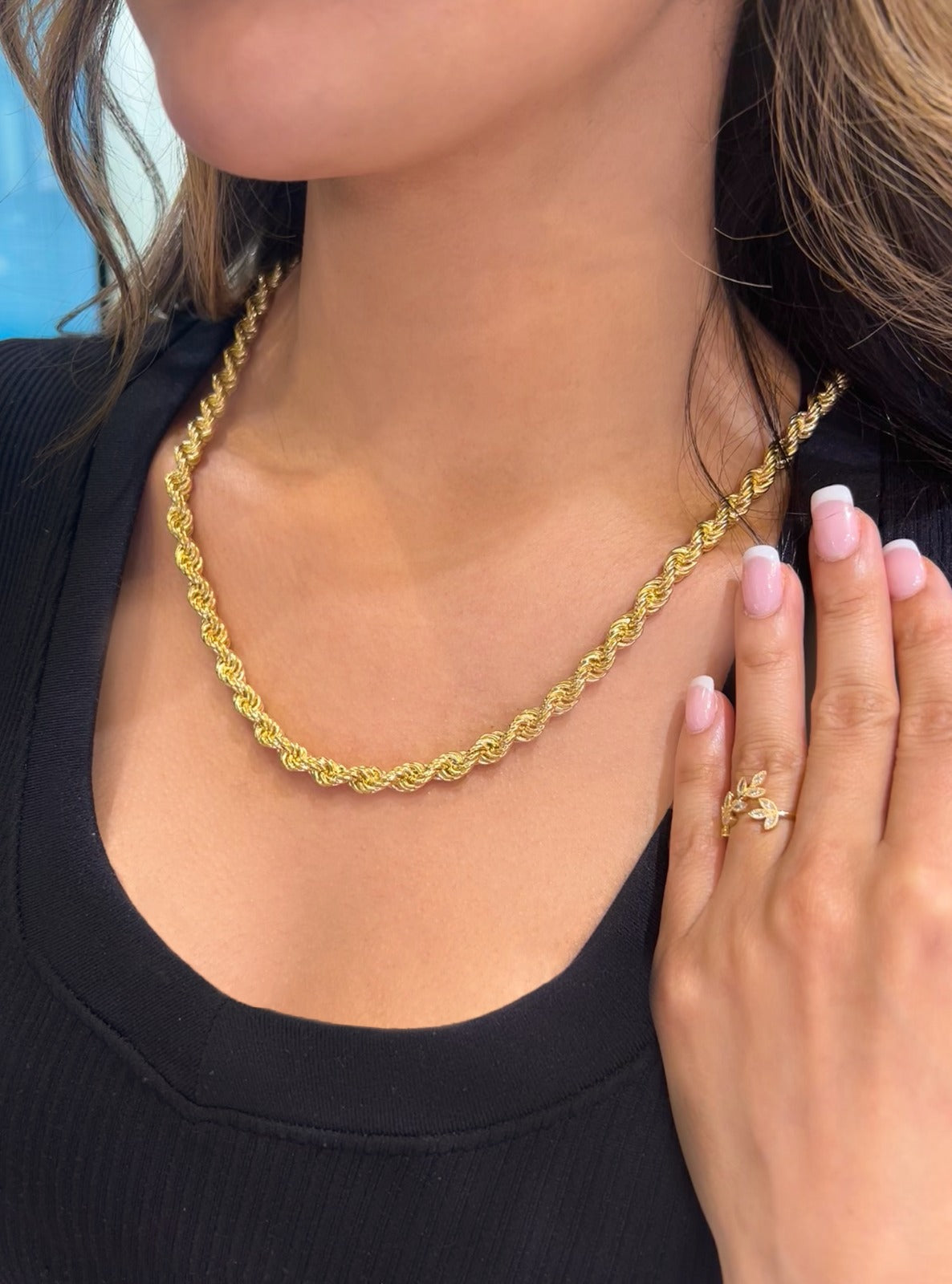 Womens solid outlet gold chain