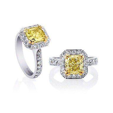 Yellow Halo Engagement Ring - Armans Fine Jewellery