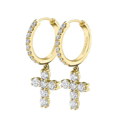 Diamond Cross Drop Earrings - Armans Fine Jewellery