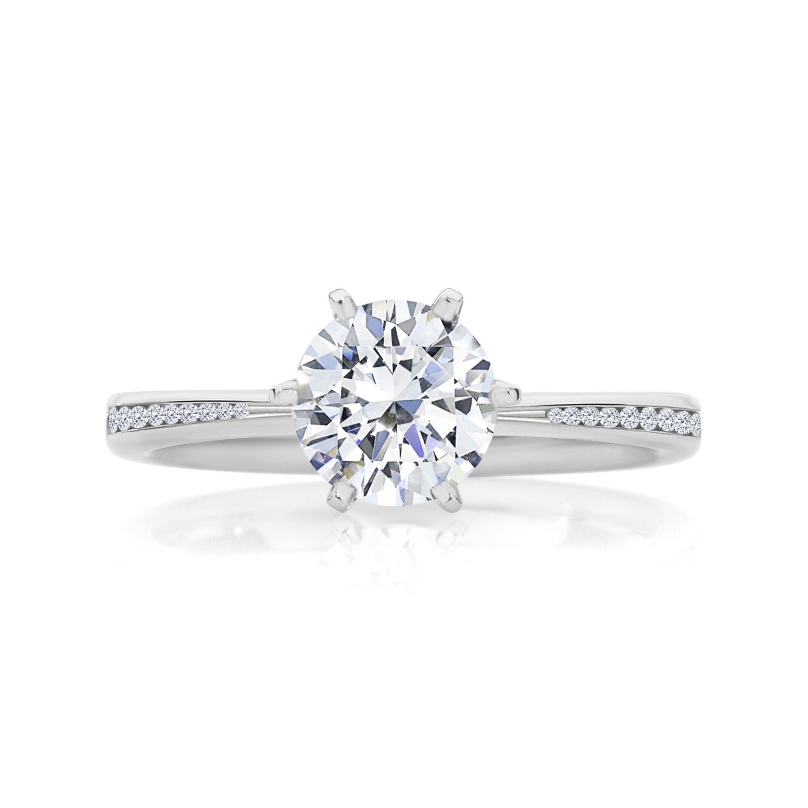 Round Allure Engagement Ring with Diamond Band - Armans Fine Jewellery